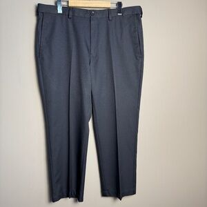 HAGGAR Cool 18 Men's Dress Pants Gray Size Tag: 36x30 Gripper Waistband Slacks